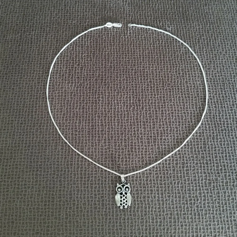 Bonny Jewelry Silver🤍 Owl🦉 Pendant Necklace - NIB